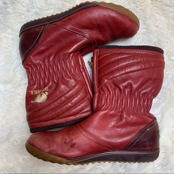 Sorel Red Leather Boots women’s size 7 - Picture 11 of 11